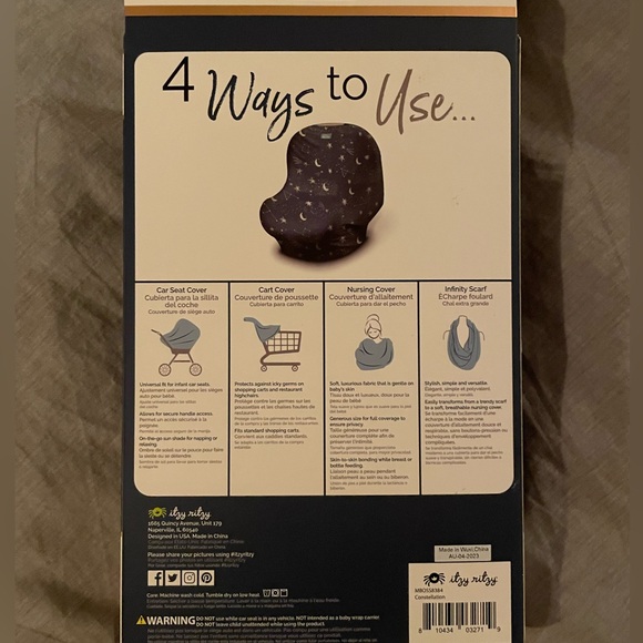 Itzy Ritzy Multi-Use Cover with Starry Night Design - Picture 4 of 5